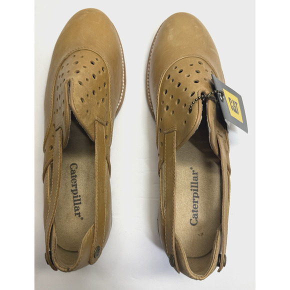 Caterpillar Loafer Boots Women's Size 9W Beige Leather Slip On NWOB P308598 - Picture 6 of 9